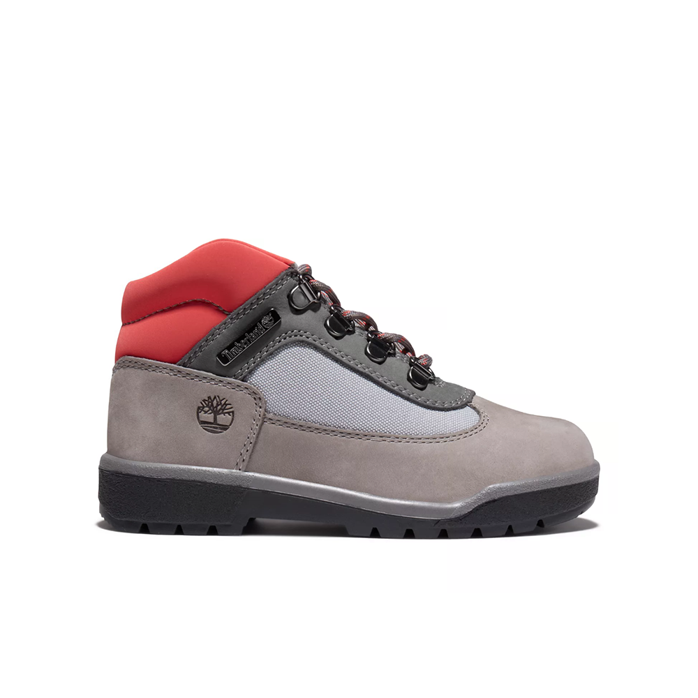 Timberland 6 Field Mid Grey Red Grade School Boys Boot Hibbett